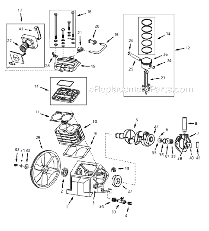 Page A Diagram and Parts List for TQ300100AJ 1997 Campbell Hausfeld Compressor